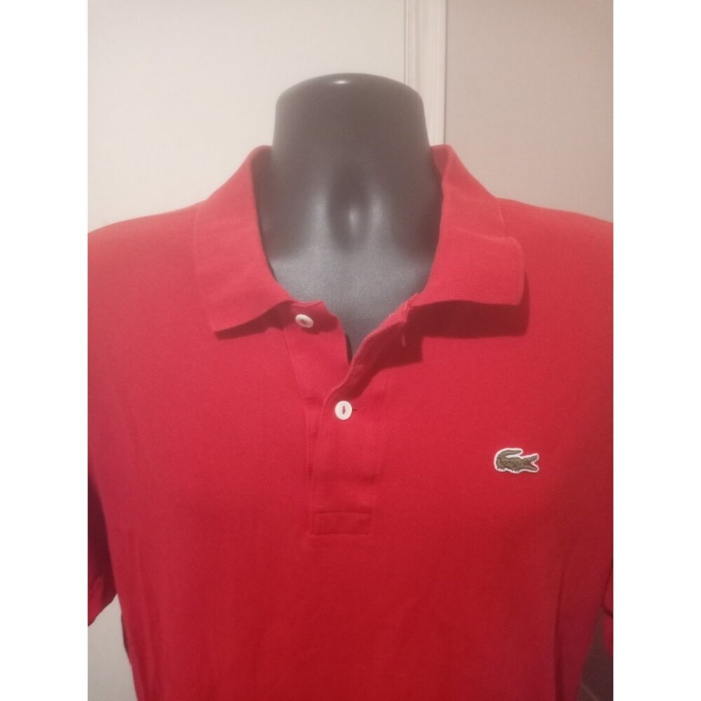 Lacoste Short Sleeve  Polo Shirt Red Men's Size 8 USA 2XL Alligator France - Picture 5 of 14
